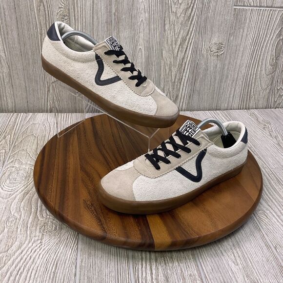 VANS Off The Wall Skater Shoe Pro Sport Low Sneaker Textured Leather Cream Black - Picture 1 of 11